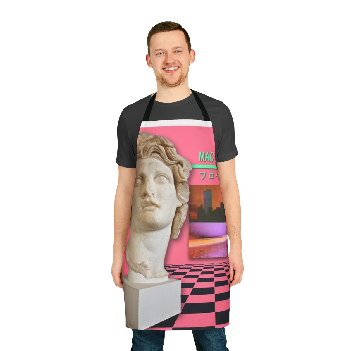 Floral Shoppe Macintosh Plus Inspired Apron with Vaporwave Aesthetic