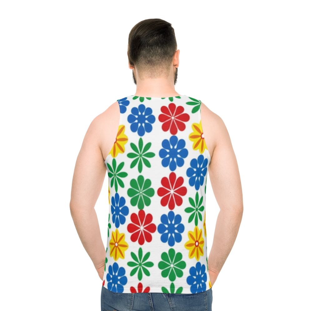 Retro floral pattern unisex tank top