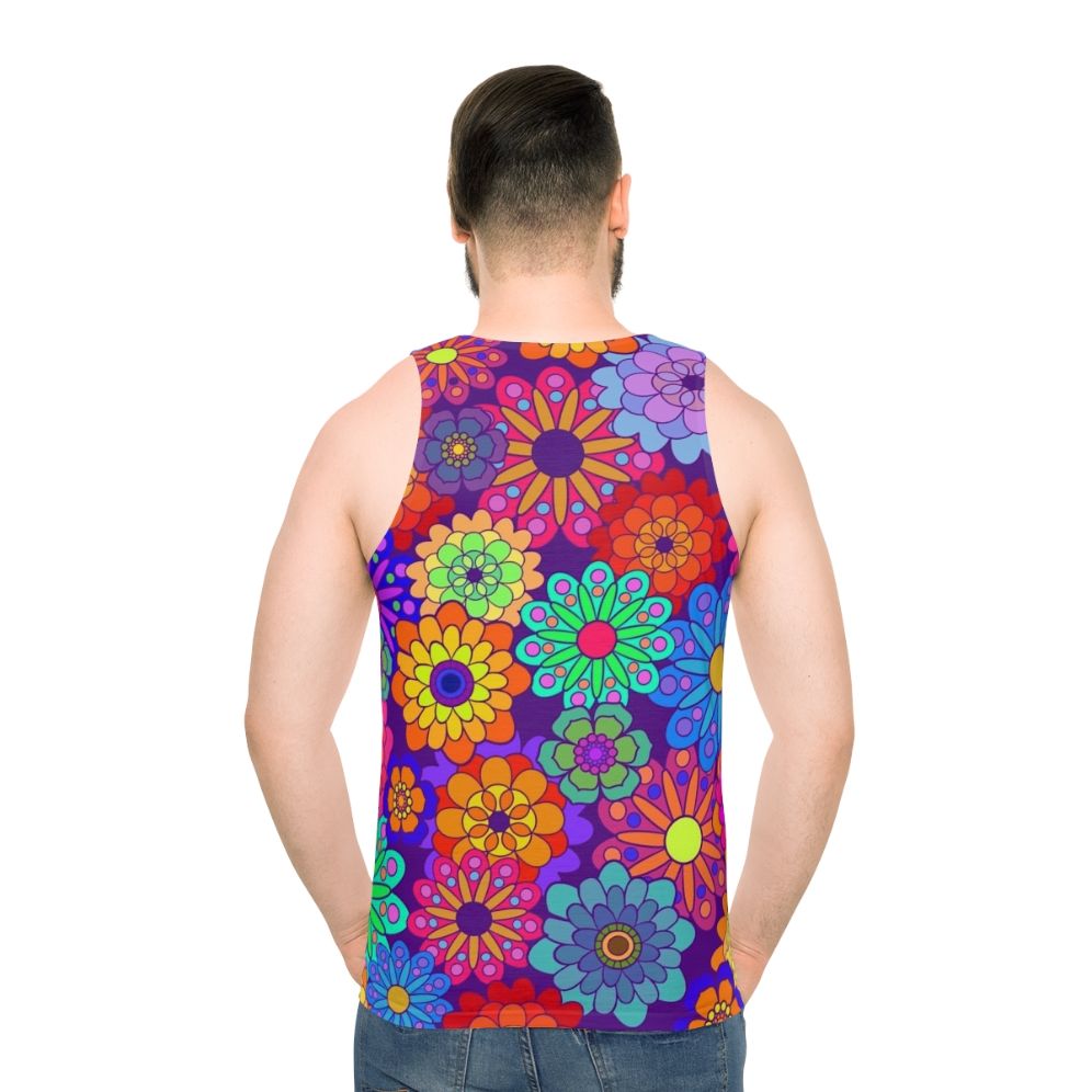 Retro flower power unisex tank top