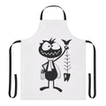 Vintage-style apron featuring a cartoon fly character, inspired by classic 1960s television commercials.
