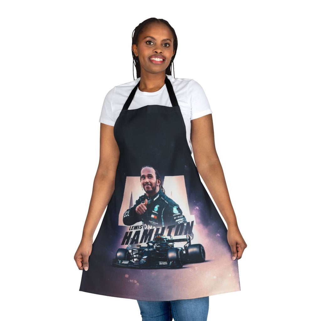Retro Formula 1 Inspired Apron with Lewis Hamilton Motorsport Design Illustration