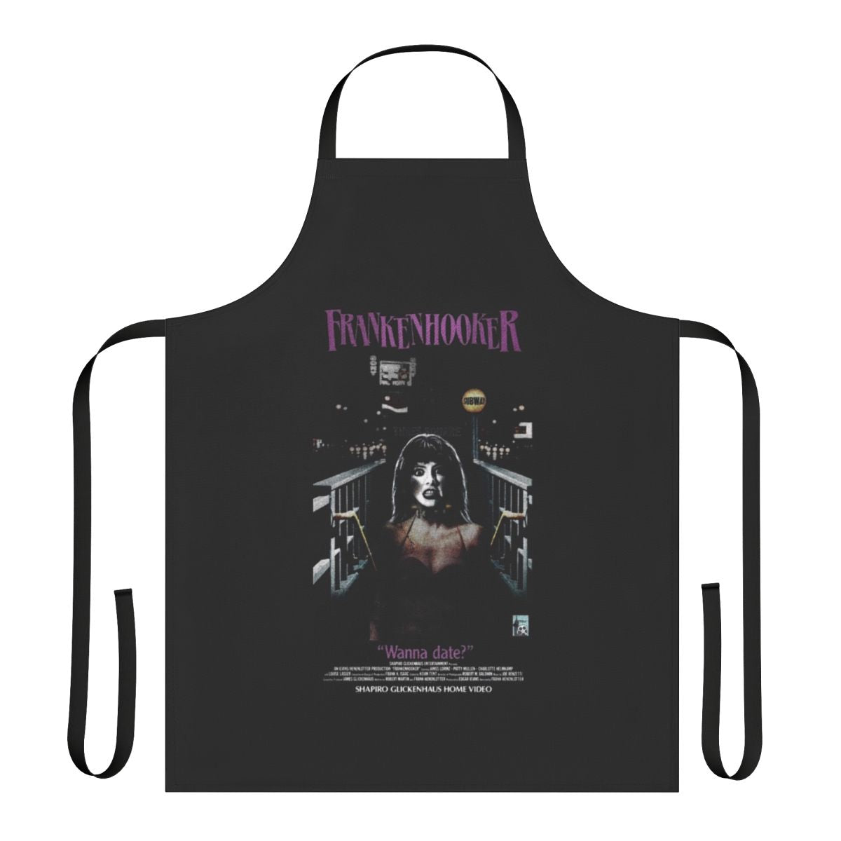 Retro-style apron featuring the Frankenhooker movie cover art