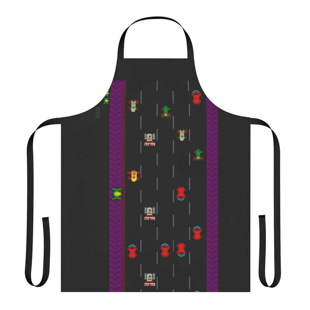 Retro frogger-themed personalized apron