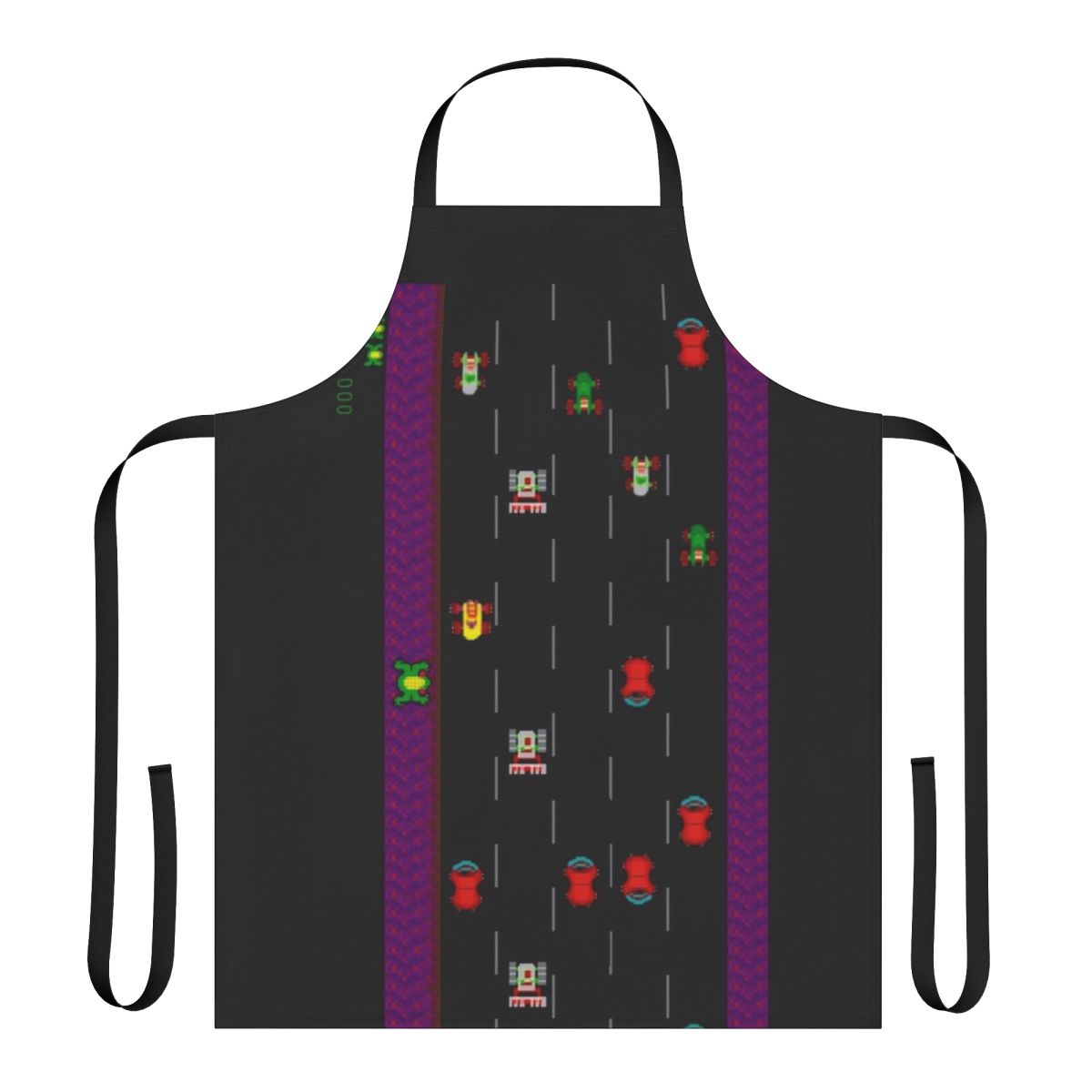 Retro frogger-themed personalized apron