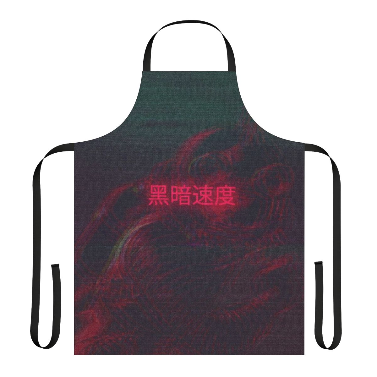 Vaporwave-inspired apron featuring a stylized astronaut in a vibrant, retro-futuristic design
