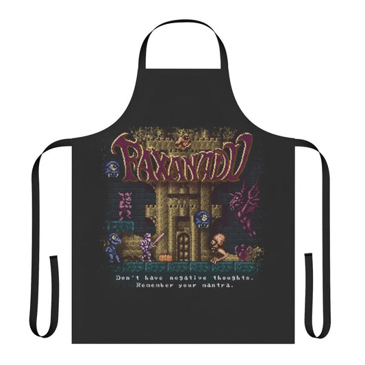 Retro gaming-inspired apron with 8-bit pixel art design