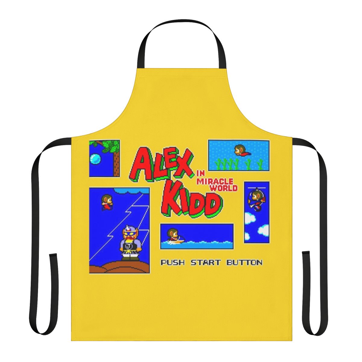 Retro-style apron featuring the classic Sega mascot Alex Kidd