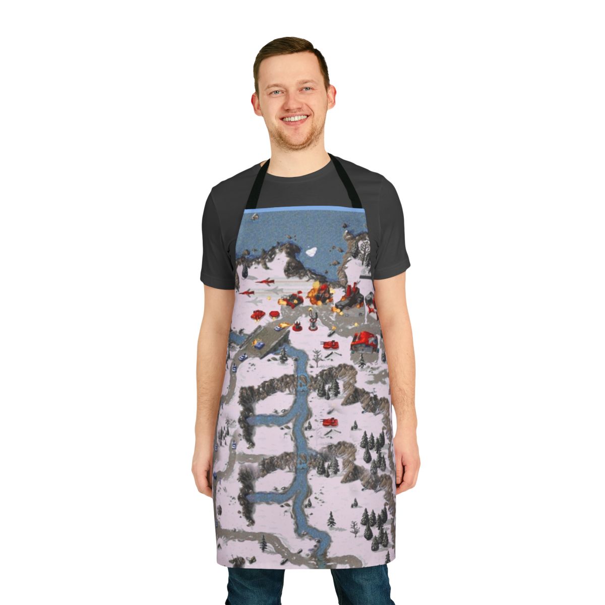 Red and black apron featuring Command & Conquer: Red Alert game logo and design