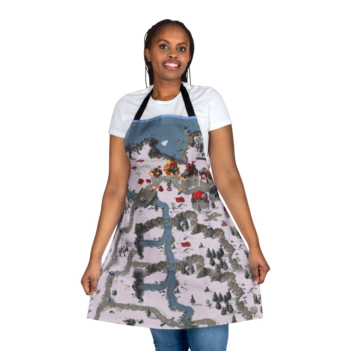 Red and black apron featuring Command & Conquer: Red Alert game logo and design