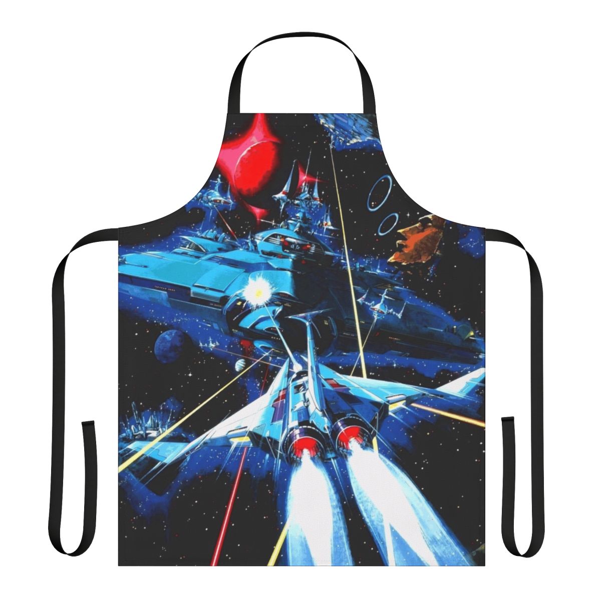 Retro gaming-inspired apron for classic arcade shoot 'em up fans