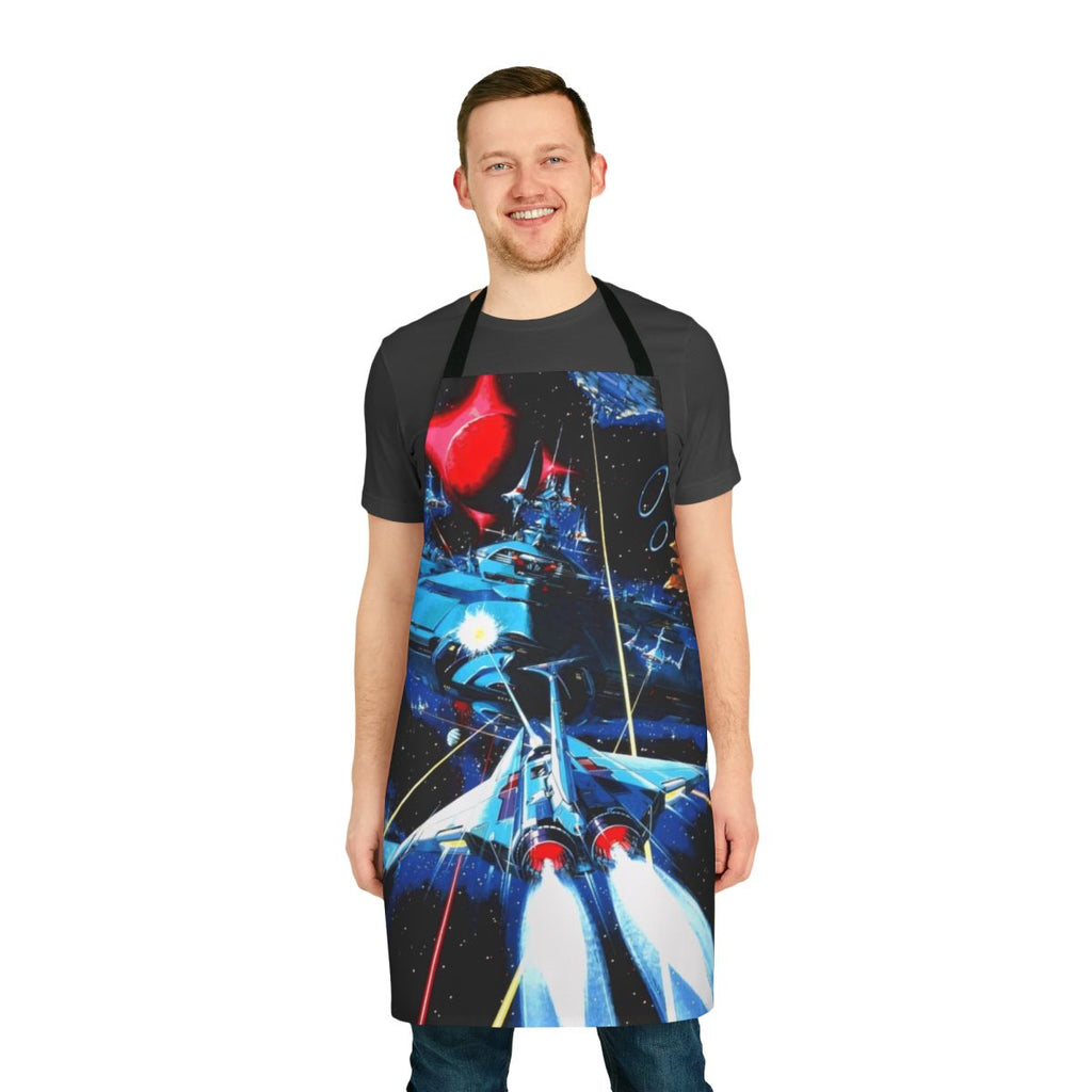 Retro gaming-inspired apron for classic arcade shoot 'em up fans