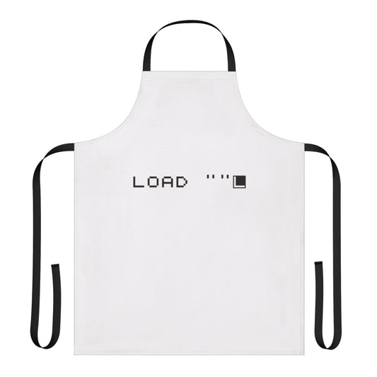 Retro gaming apron featuring the classic Sinclair ZX Spectrum loading screen