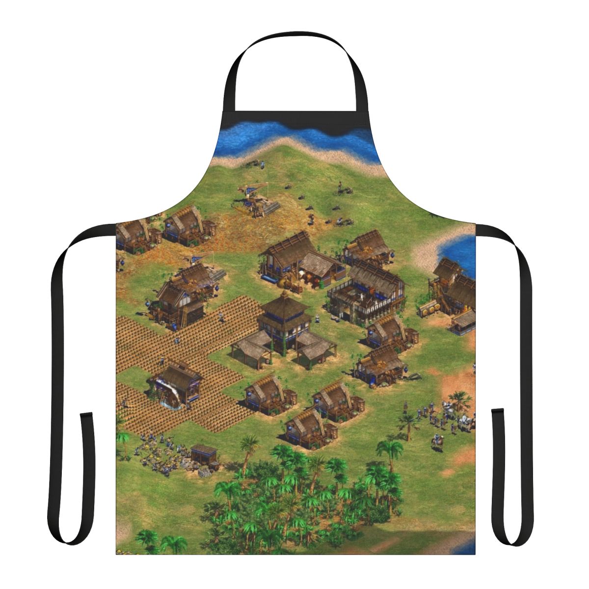 Retro gaming apron featuring Age of Empires 2 inspired design