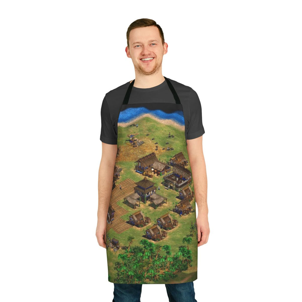 Retro gaming apron featuring Age of Empires 2 inspired design