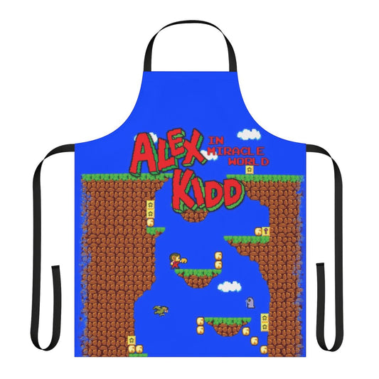Retro gaming apron featuring Alex Kidd in Miracle World inspired design