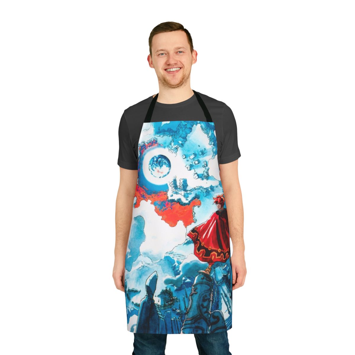 Retro gaming apron featuring artwork from the SNES game Terranigma