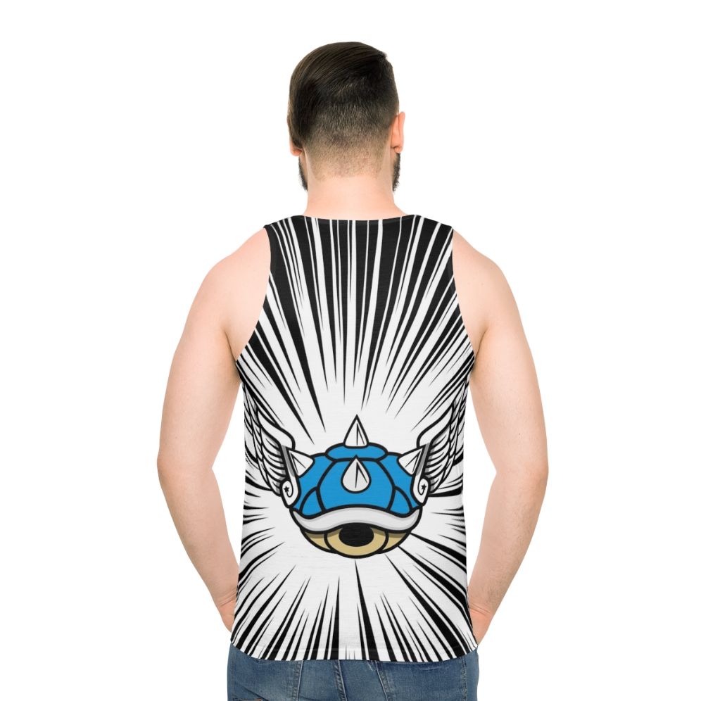 Retro gaming blue tank top with Mario Kart design
