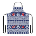 Retro 8-bit style buffalo plaid apron with buffalo bills inspired design