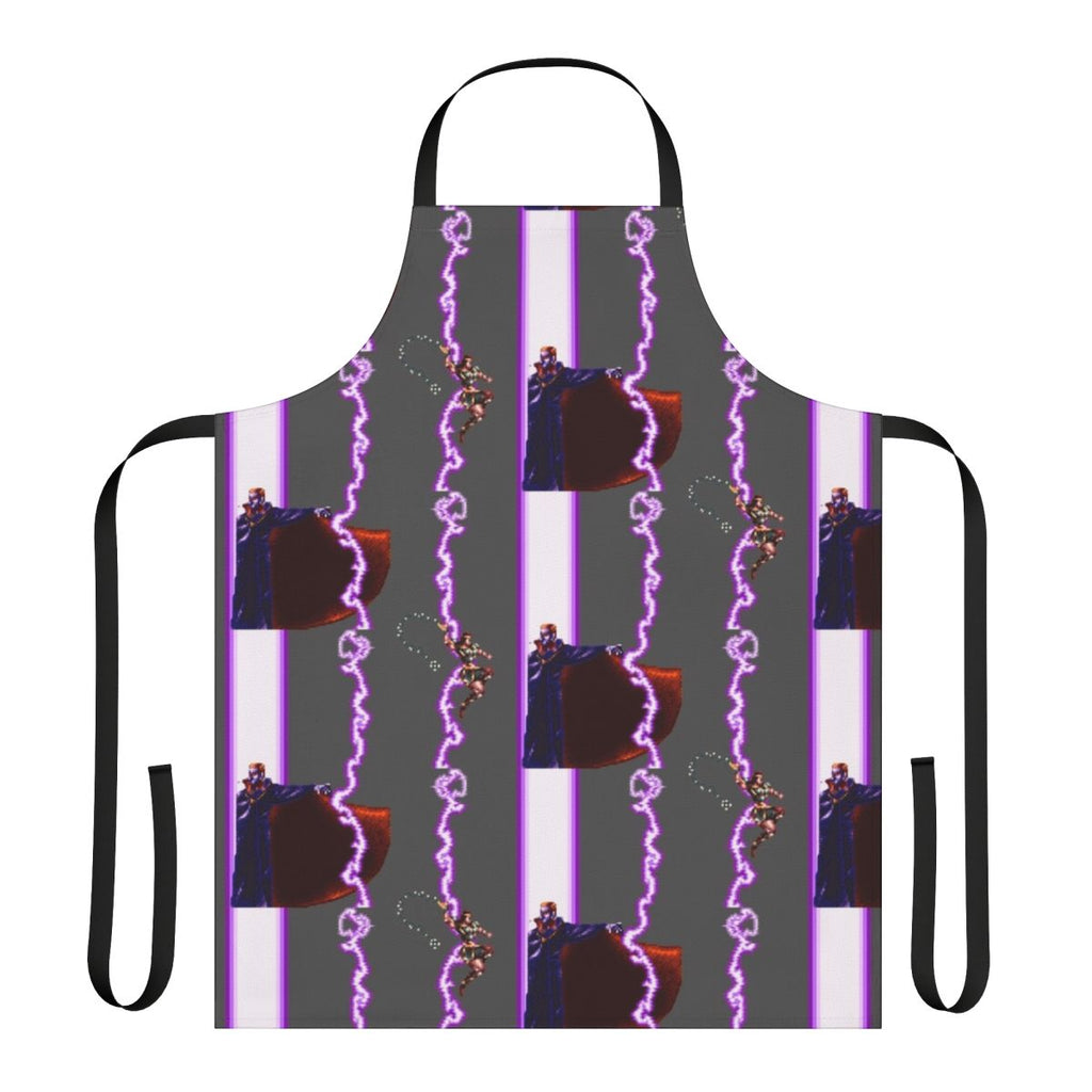 Castlevania-inspired apron featuring Simon Belmont battling Dracula