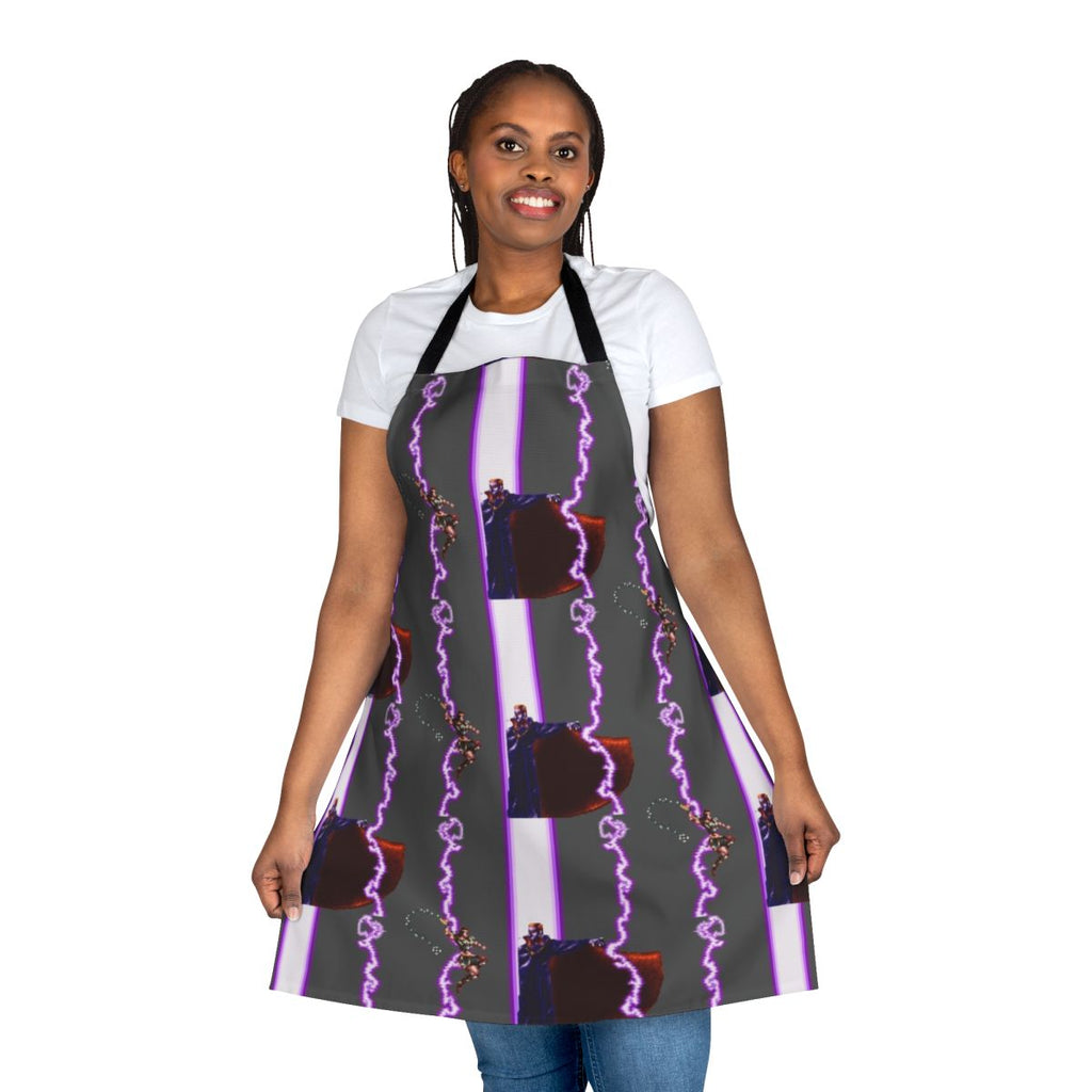 Castlevania-inspired apron featuring Simon Belmont battling Dracula