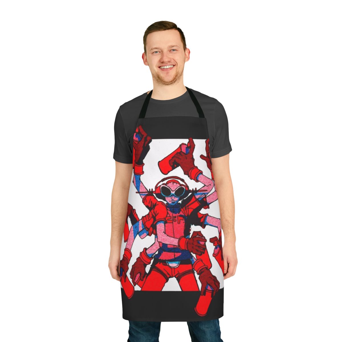 Jet Set Radio inspired apron featuring the game's iconic characters and elements