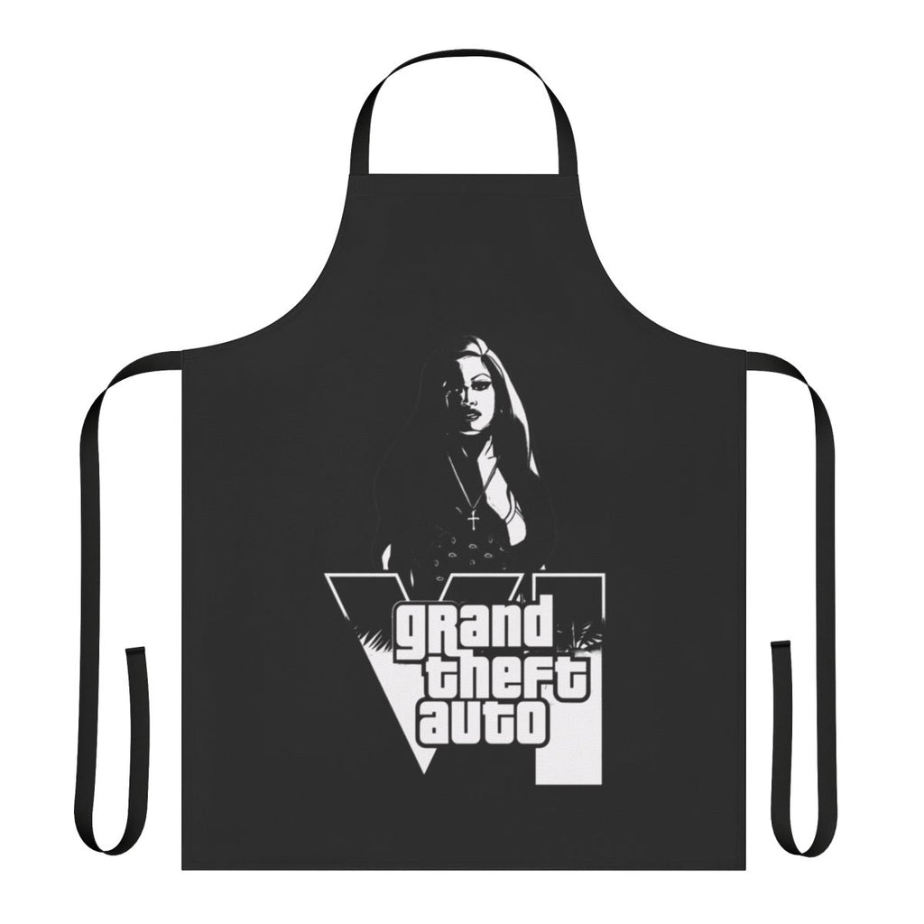 Retro gaming inspired apron with a vintage video game-themed design