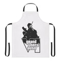 Retro gaming-themed apron with Grand Theft Auto inspired design