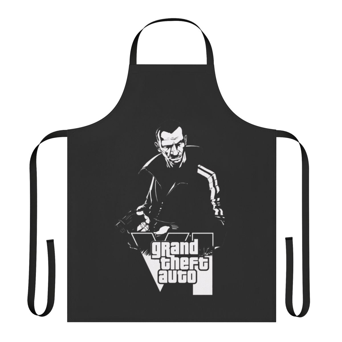 Retro video game-inspired apron with a bold, graphic design