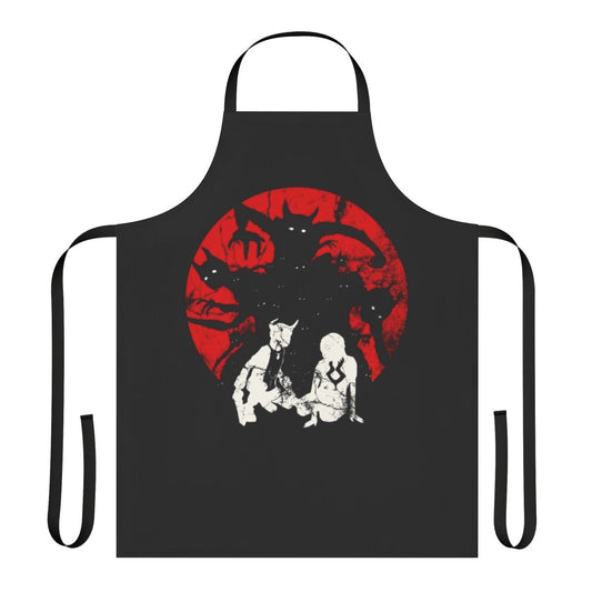 Retro gaming inspired apron featuring the Ico V2 design from the game Shadow of the Colossus.