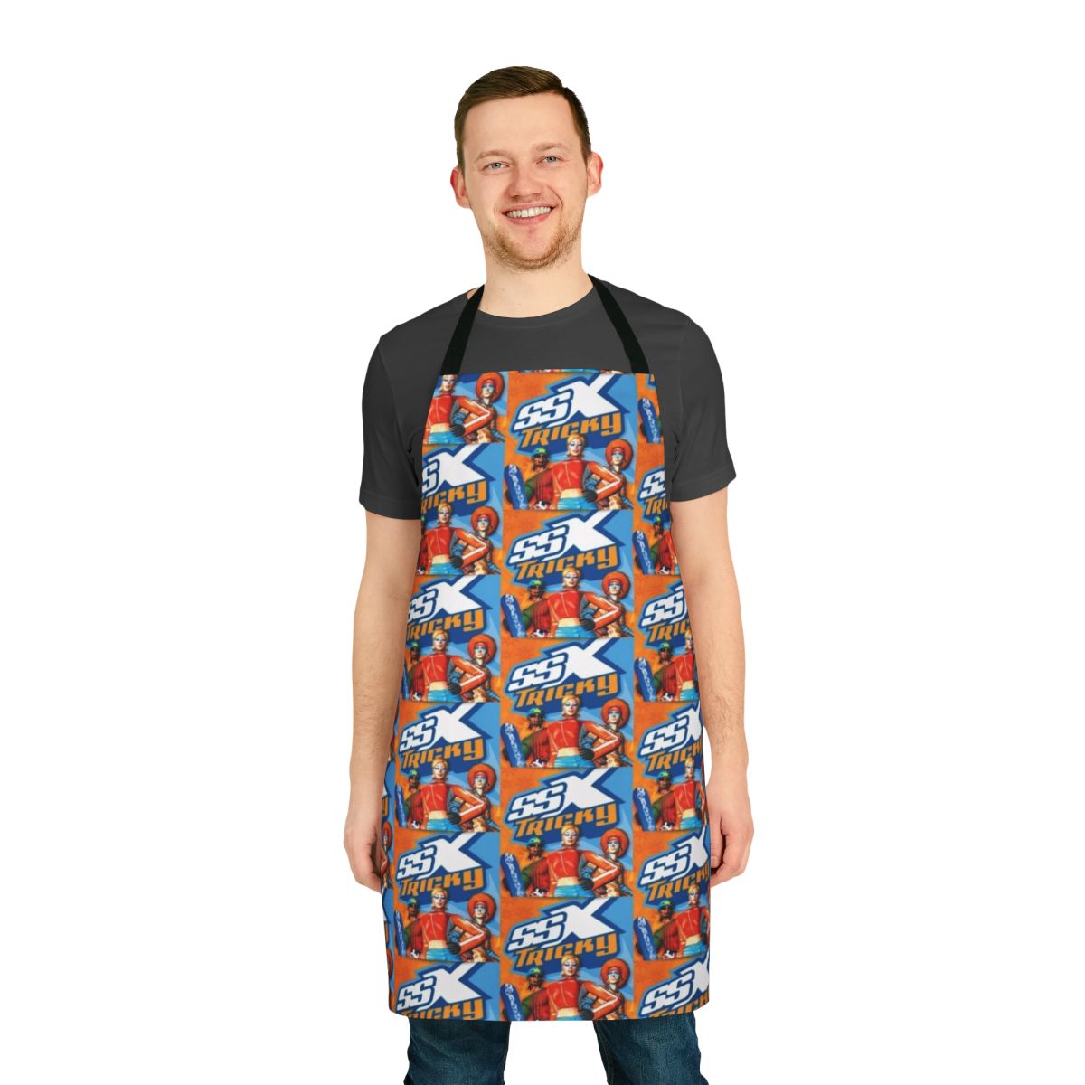 Retro-styled apron featuring the iconic SSX Tricky game logo and graphics