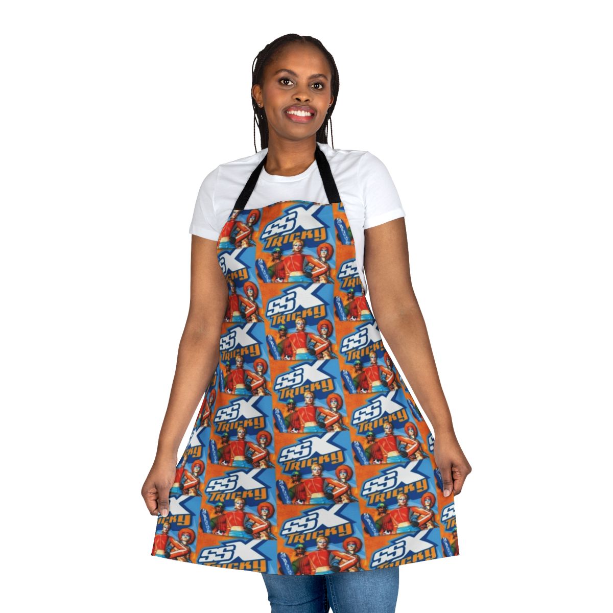 Retro-styled apron featuring the iconic SSX Tricky game logo and graphics
