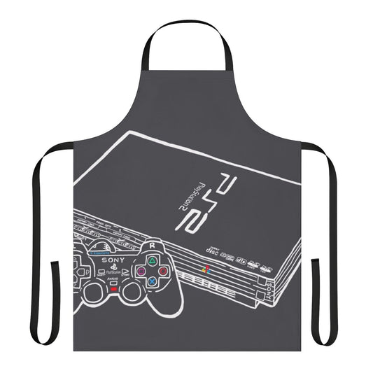 Retro-style apron featuring a Playstation 2 console graphic