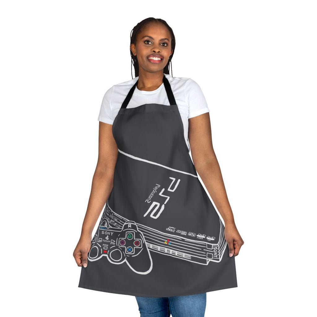 Retro-style apron featuring a Playstation 2 console graphic