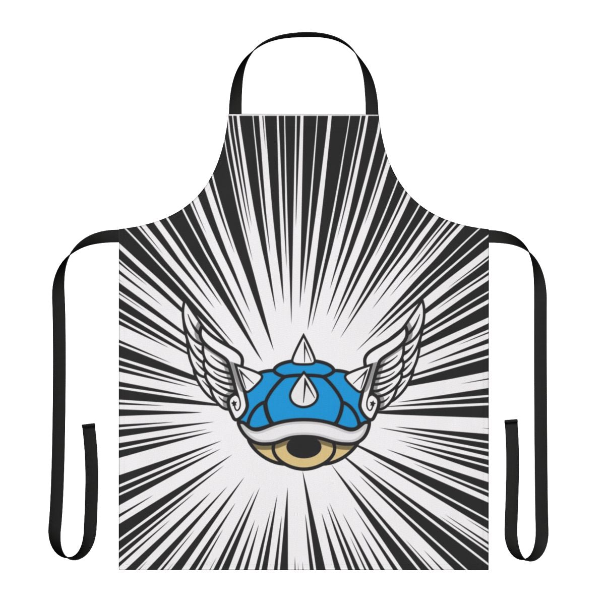 Retro-style blue shell-themed apron for Nintendo and gaming fans