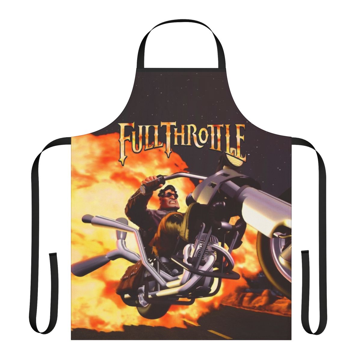 Retro gaming inspired high contrast apron with pixel art design