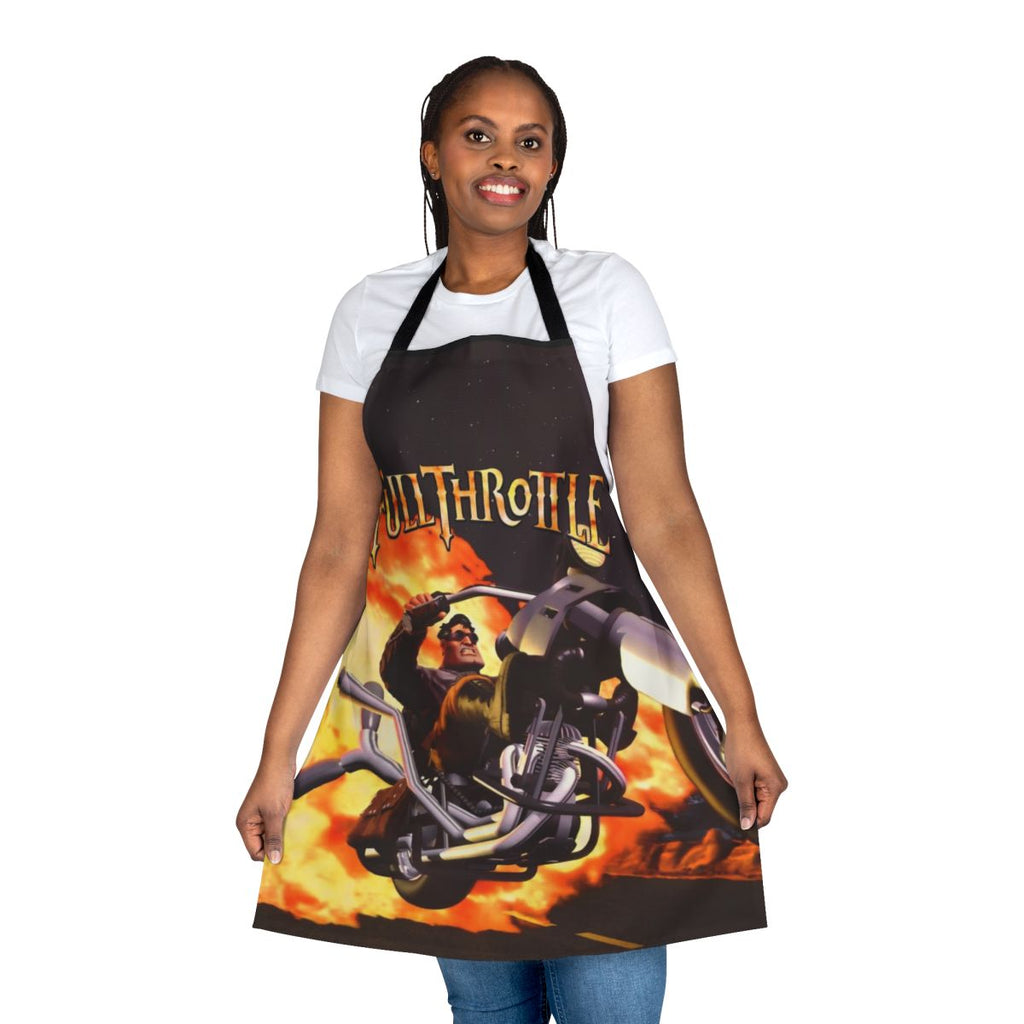 Retro gaming inspired high contrast apron with pixel art design