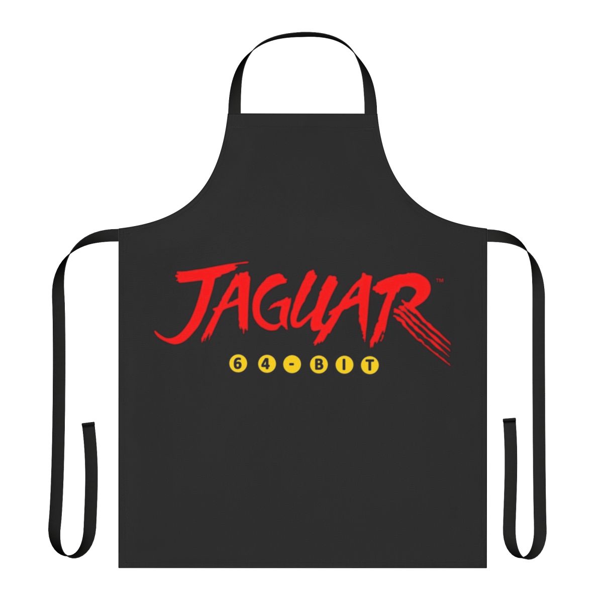 Retro gaming themed apron featuring the Jaguar 64-bit console