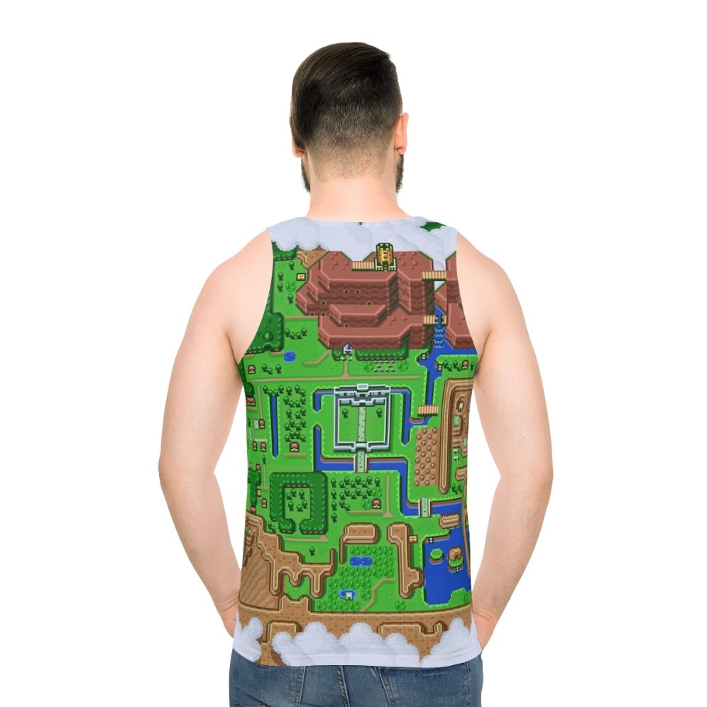Unisex tank top with Legend of Zelda: A Link to the Past world map design