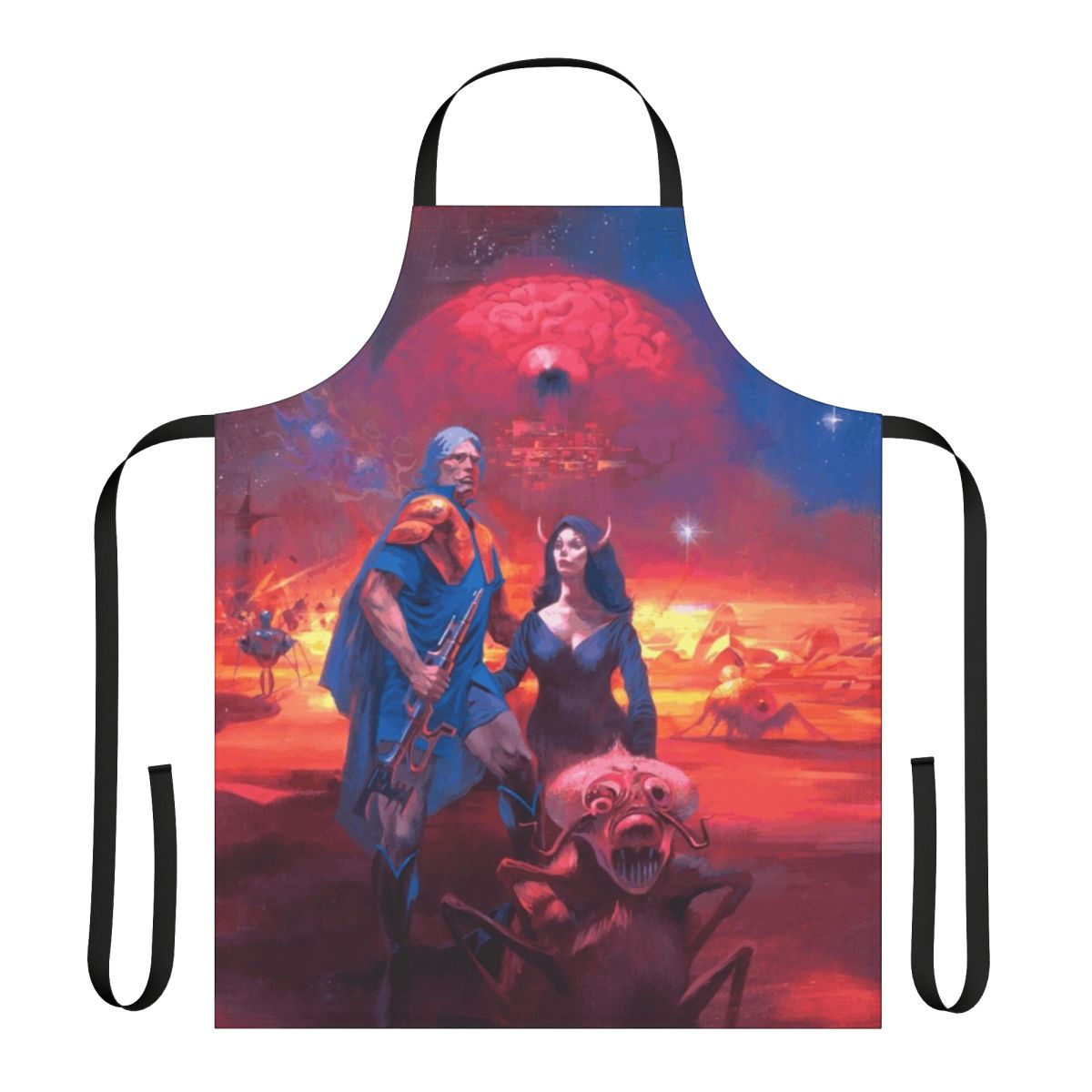 Phantasy Star II cover art printed on a high-quality apron