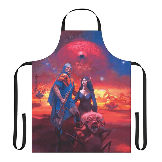 Phantasy Star II cover art printed on a high-quality apron