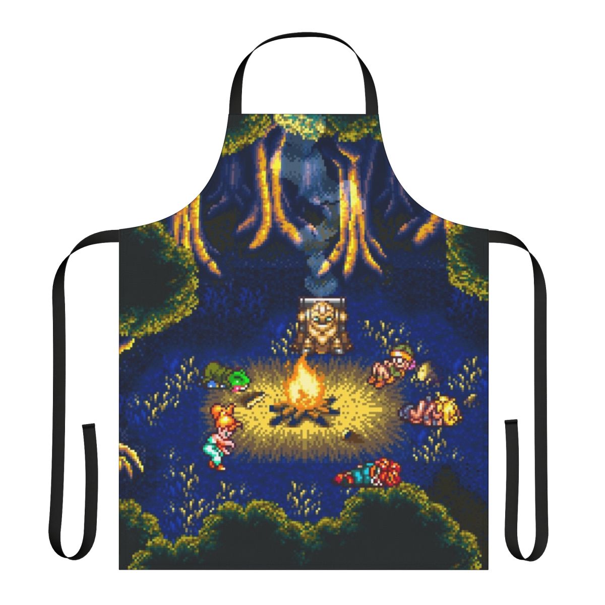Chrono Trigger inspired pixel art apron for retro gaming enthusiasts