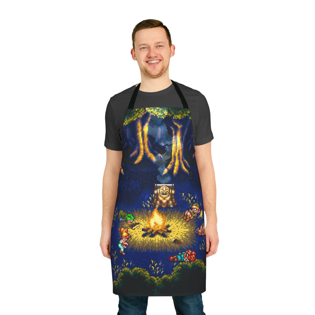 Chrono Trigger inspired pixel art apron for retro gaming enthusiasts