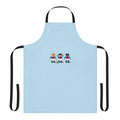 Retro-style pixel art apron featuring football/soccer teams and players