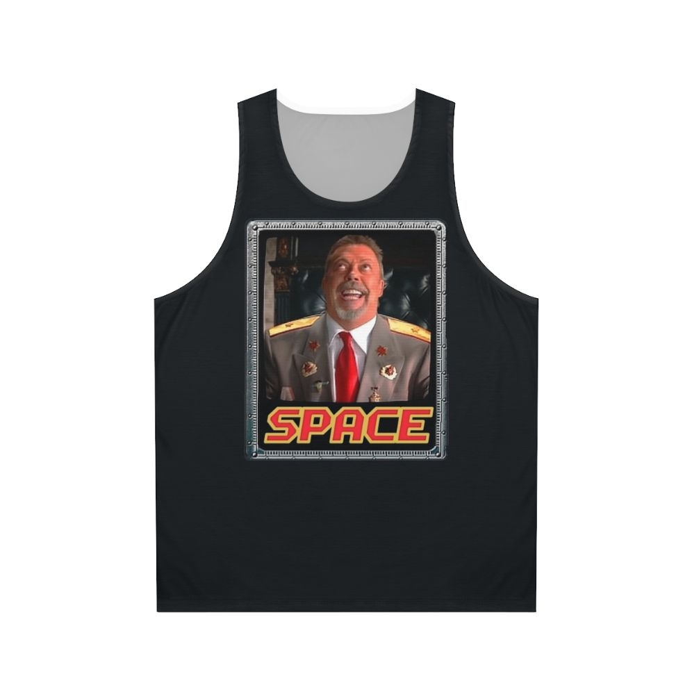 Retro gaming space meme t-shirt featuring Tim Curry