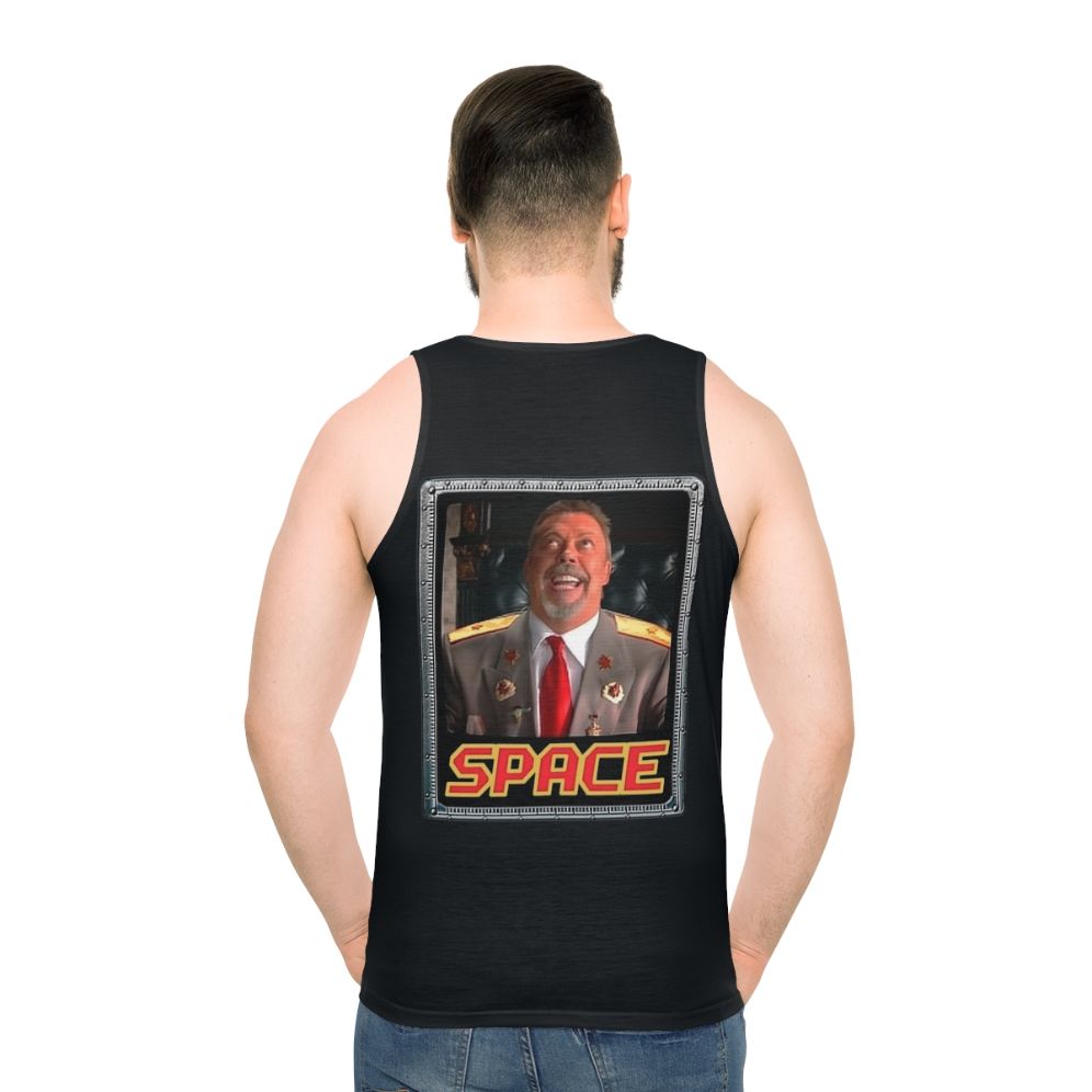 Retro gaming space meme t-shirt featuring Tim Curry