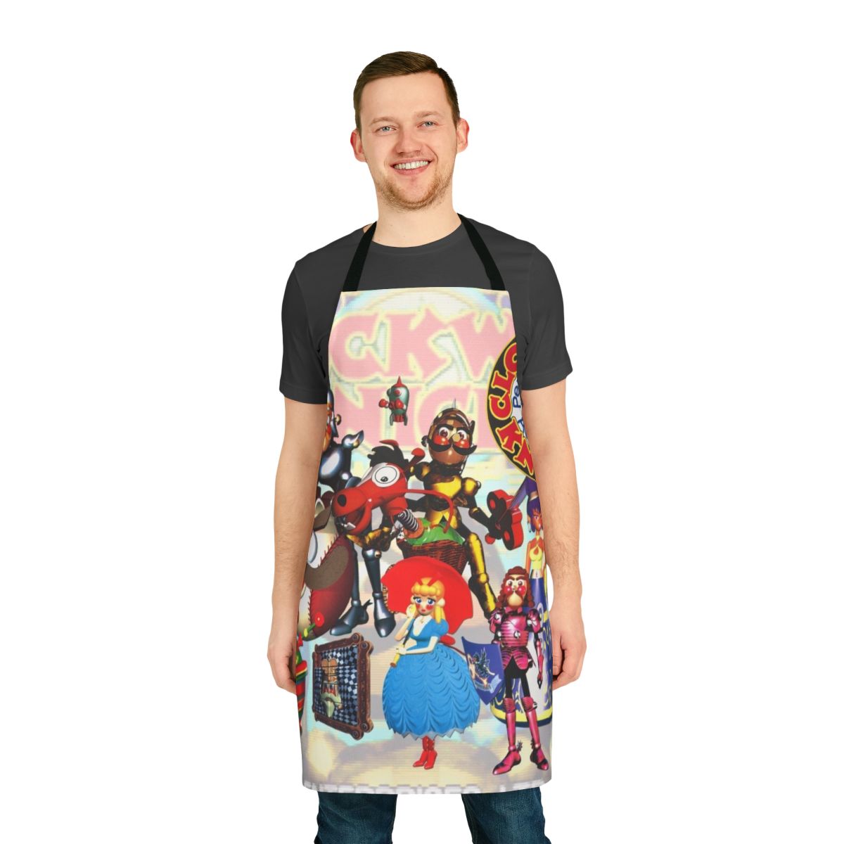 Square apron with a classic Clockwork Knight design, inspired by the Sega Saturn video game.