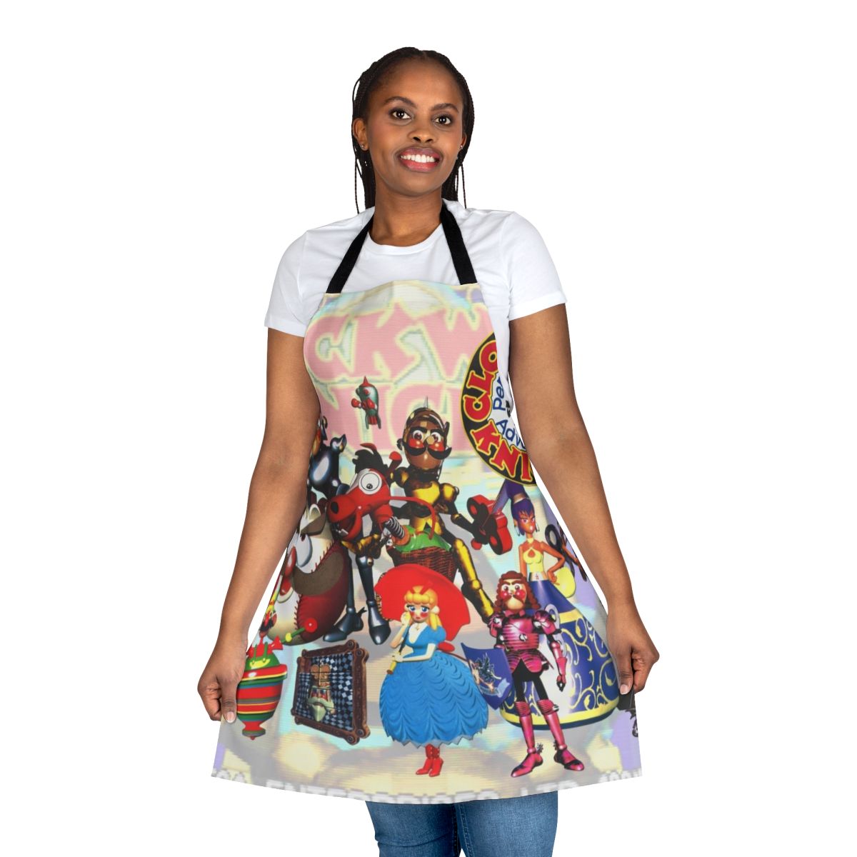 Square apron with a classic Clockwork Knight design, inspired by the Sega Saturn video game.
