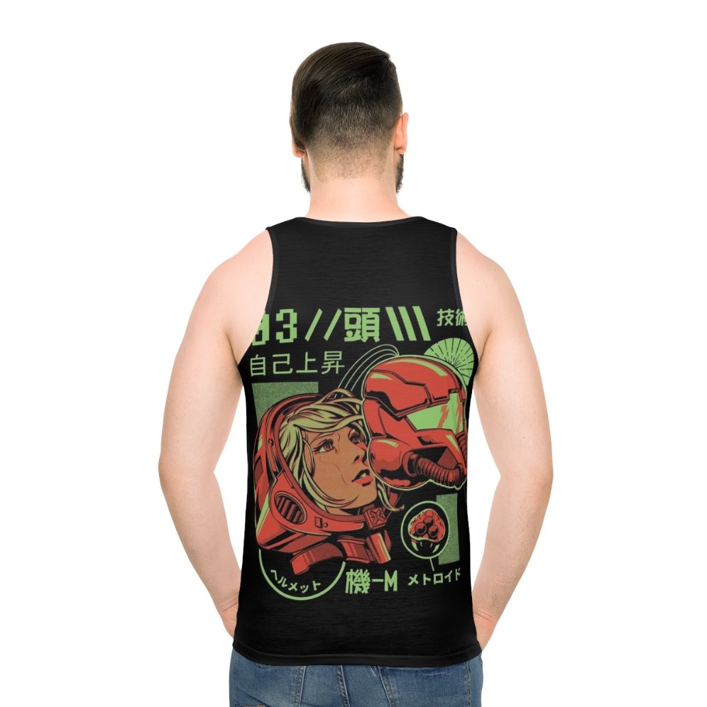 Retro gaming unisex tank top with Japanese robot design