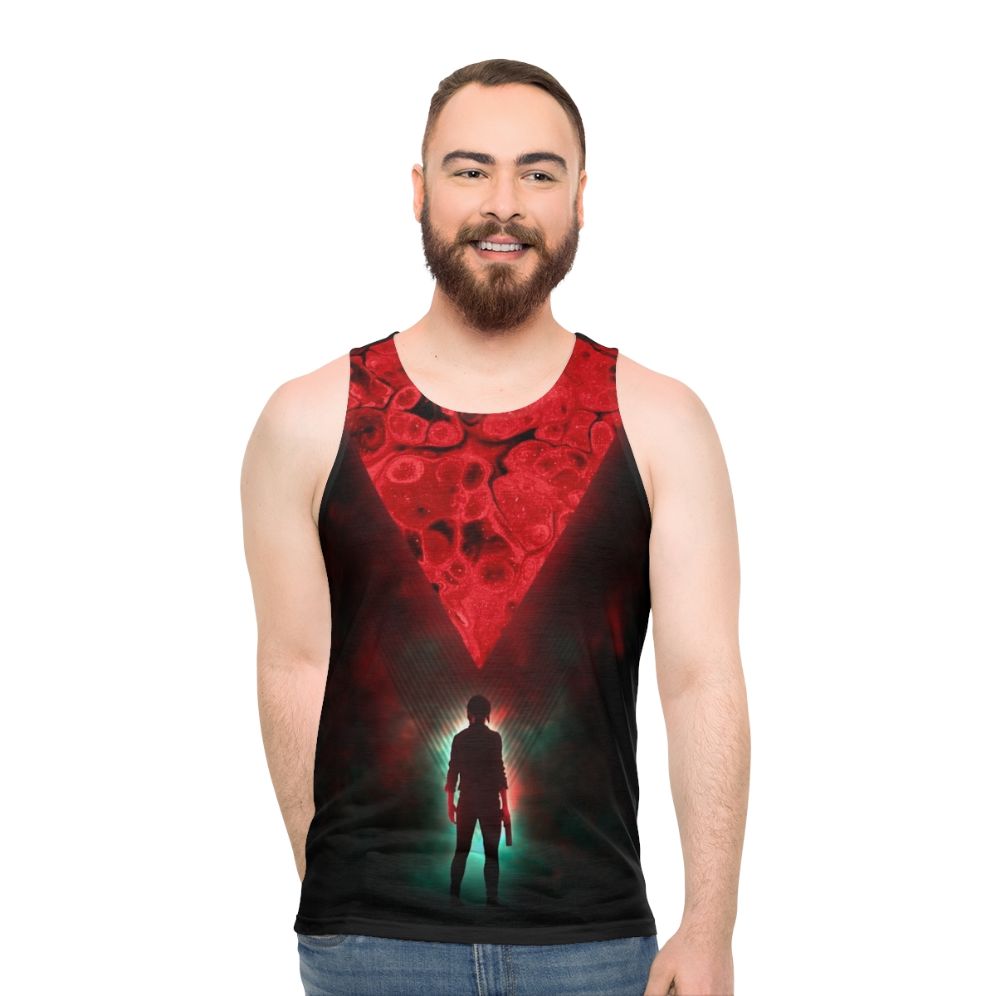Unisex control tank top with retro gaming inspired design
