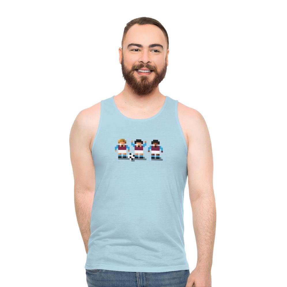 Retro gaming unisex tank top with football fan design